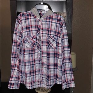 Papaya Flannel Top Size SM
